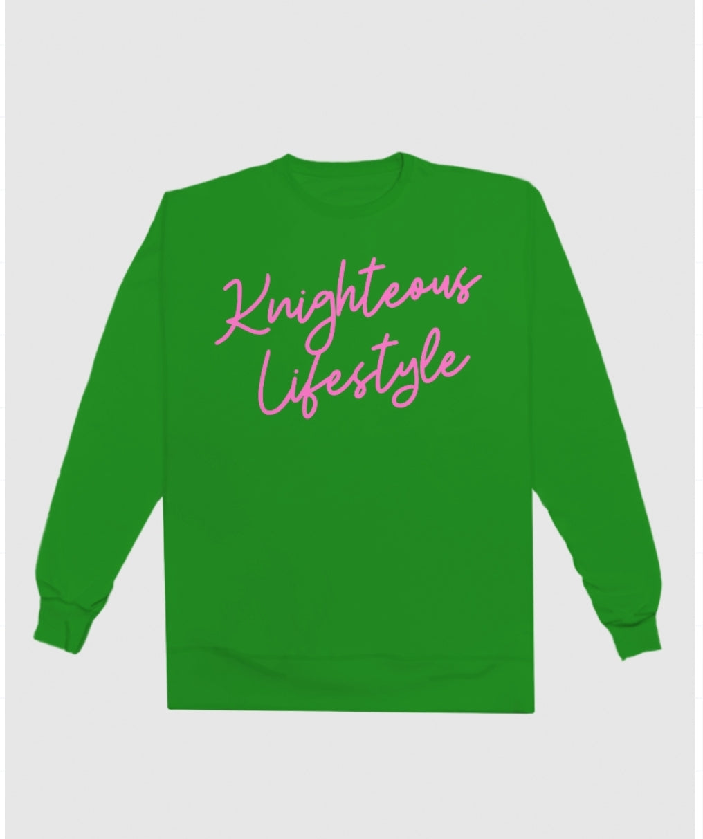 Knighteous Chill Cursive Crewneck Sweatshirt